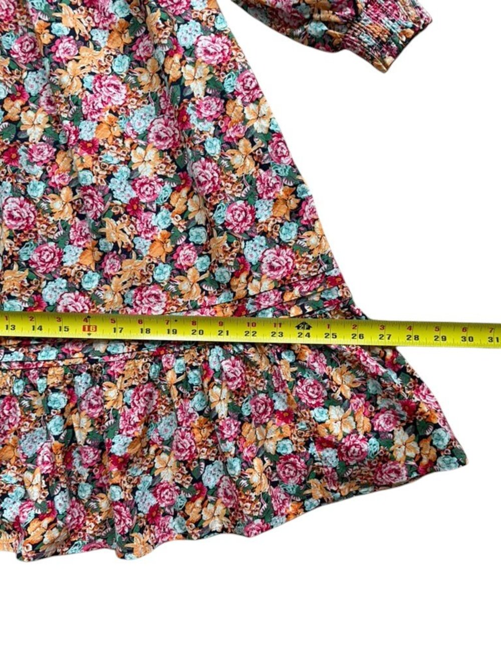 Anthropologie Maeve Floral Mini Dress XS Puff Sleeve Cotton Boho. - Picture 6 of 10